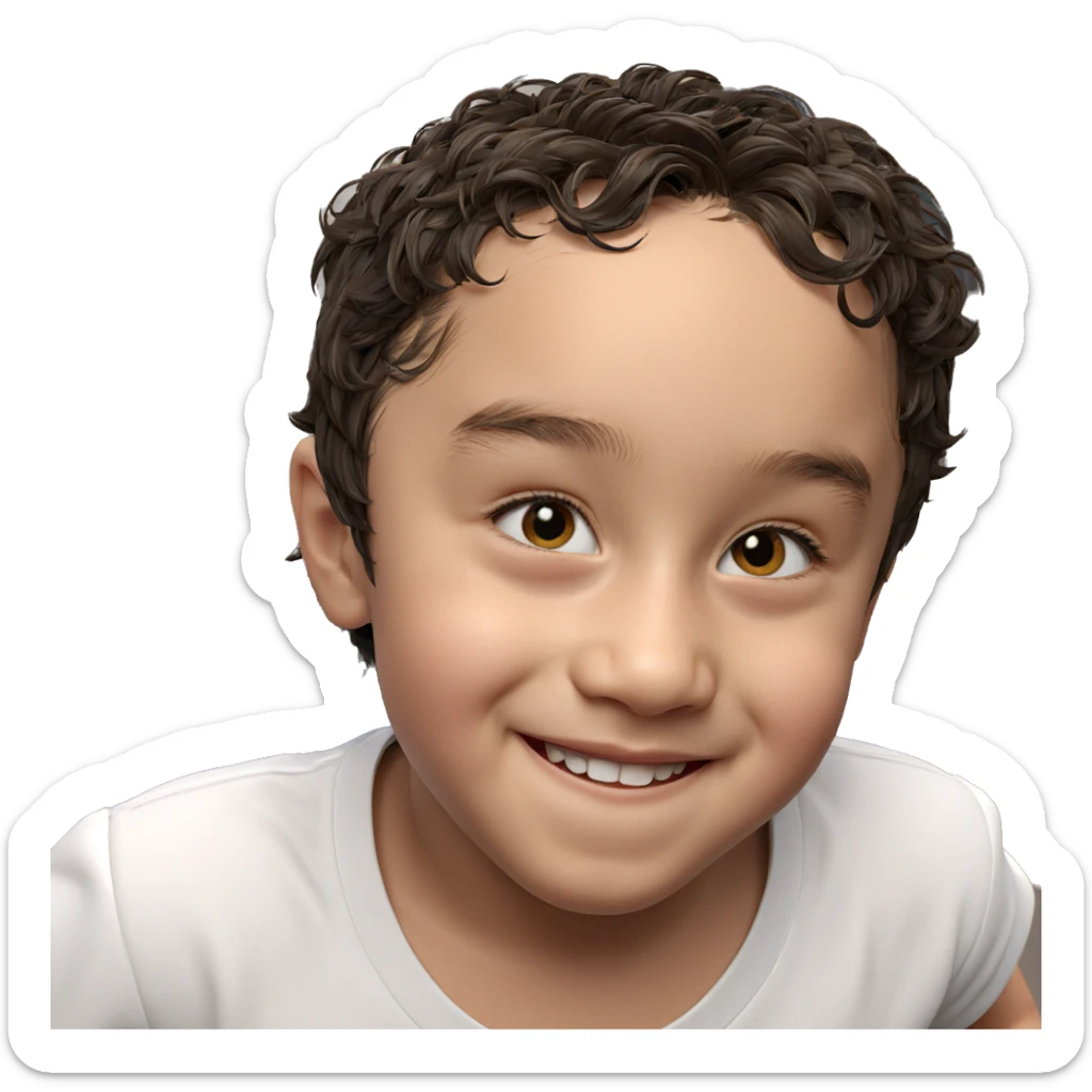 smiling boy in shirt sticker