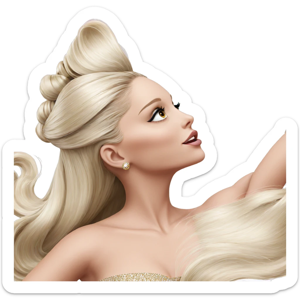 blonde girl in elegant profile sticker