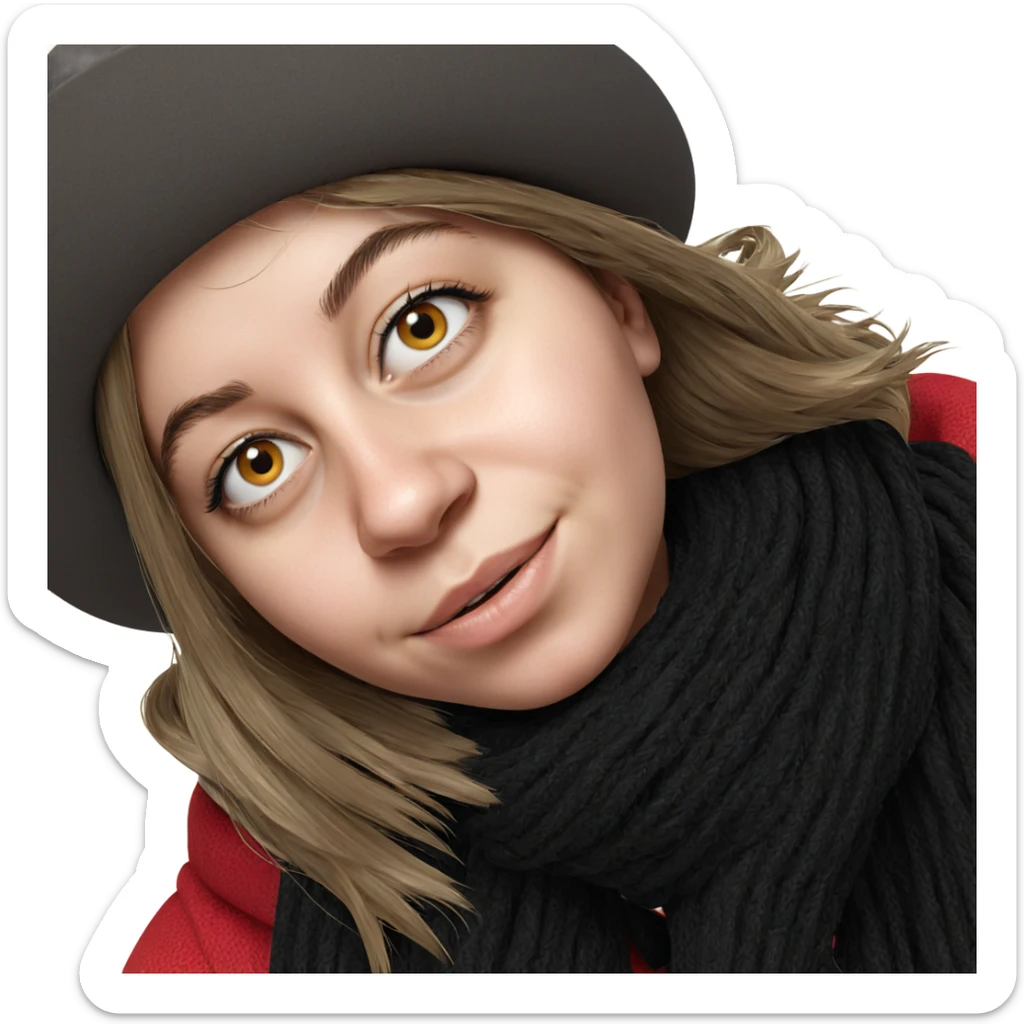 smiling girl in hat portrait sticker