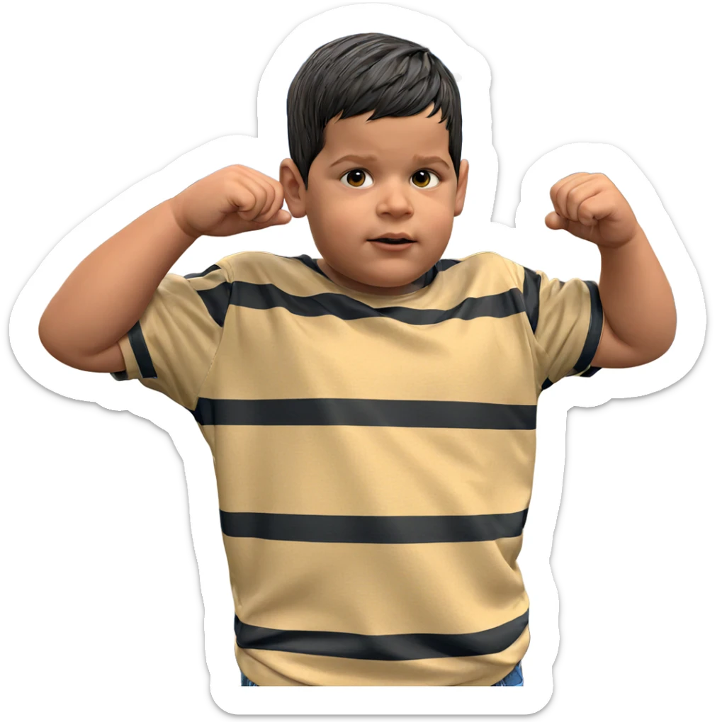 boy in striped shirt sticker