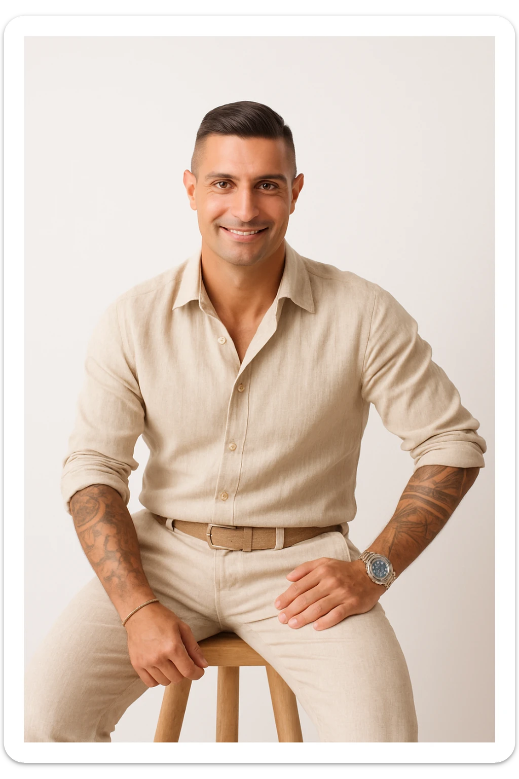 Uomo che usa solo prodotti di Lino e Cotone, perchè sono naturali sticker