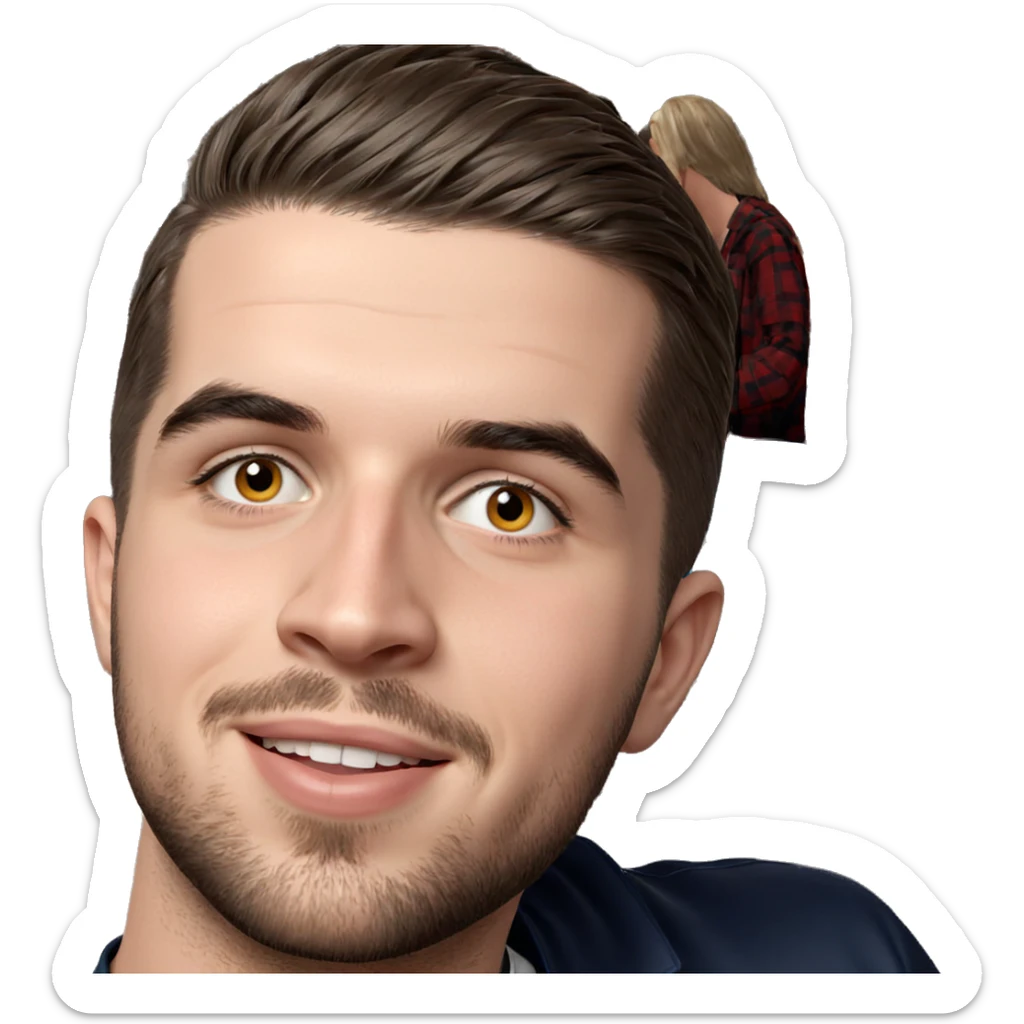 smiling young man indoors portrait sticker