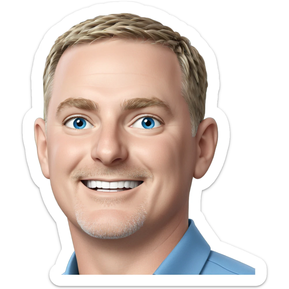 smiling boy with blue eyes sticker