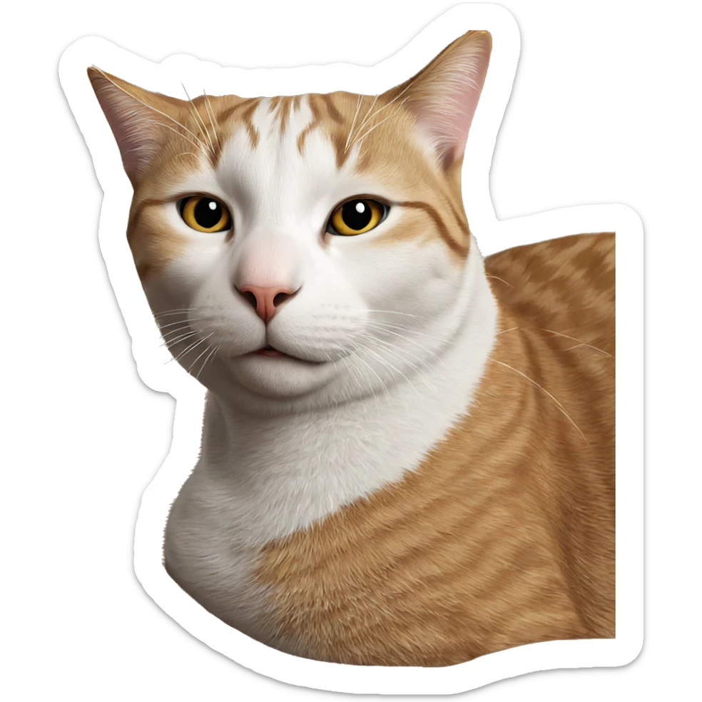 realistic cat portrait closeup sticker