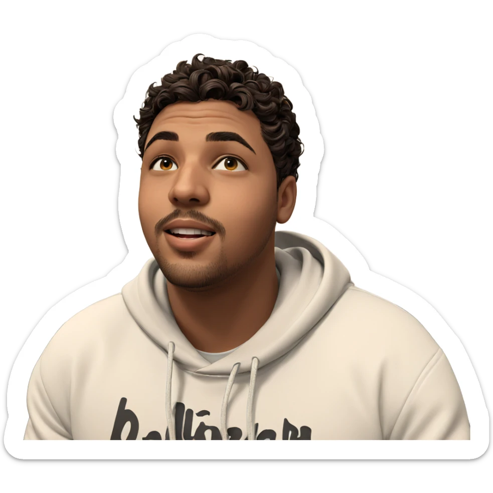 handsome young man in hoodie sticker