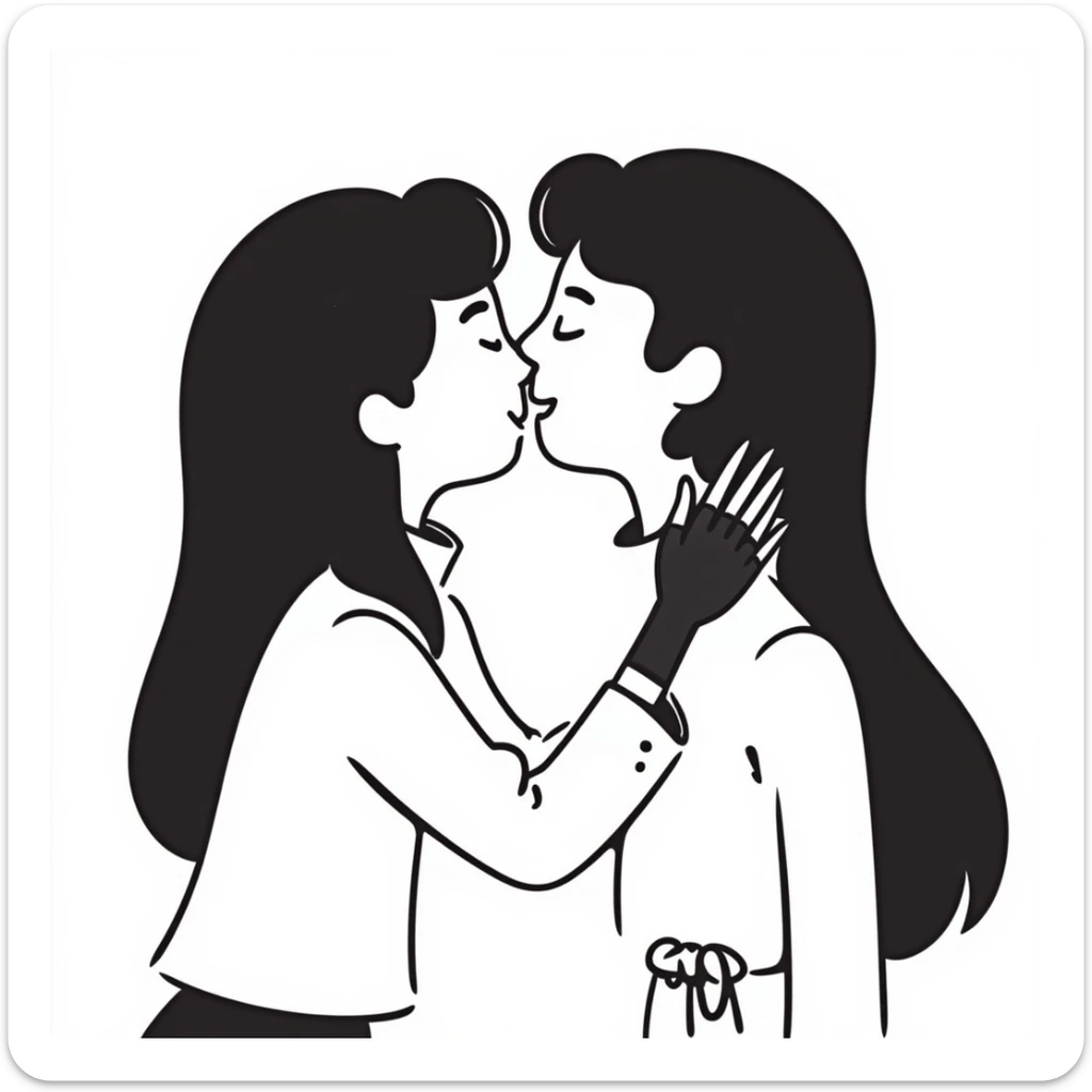 Caitlyn and Vi from League of Legends kissing each other sticker