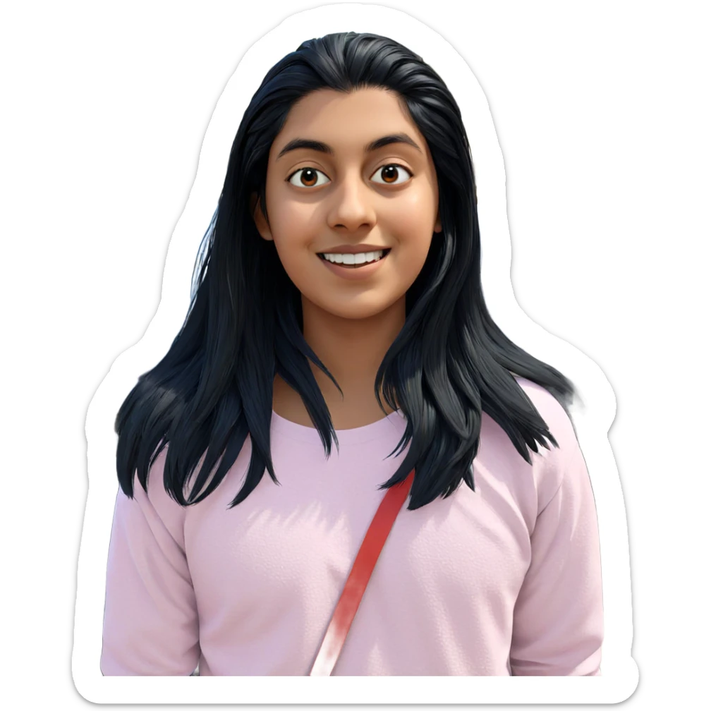 smiling boy with black hair sticker