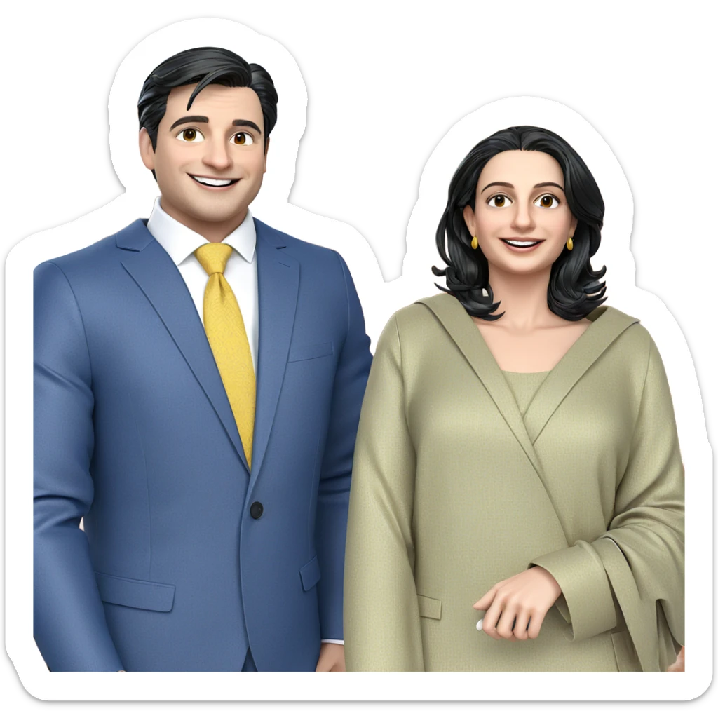 formal smiles and stylish attire sticker