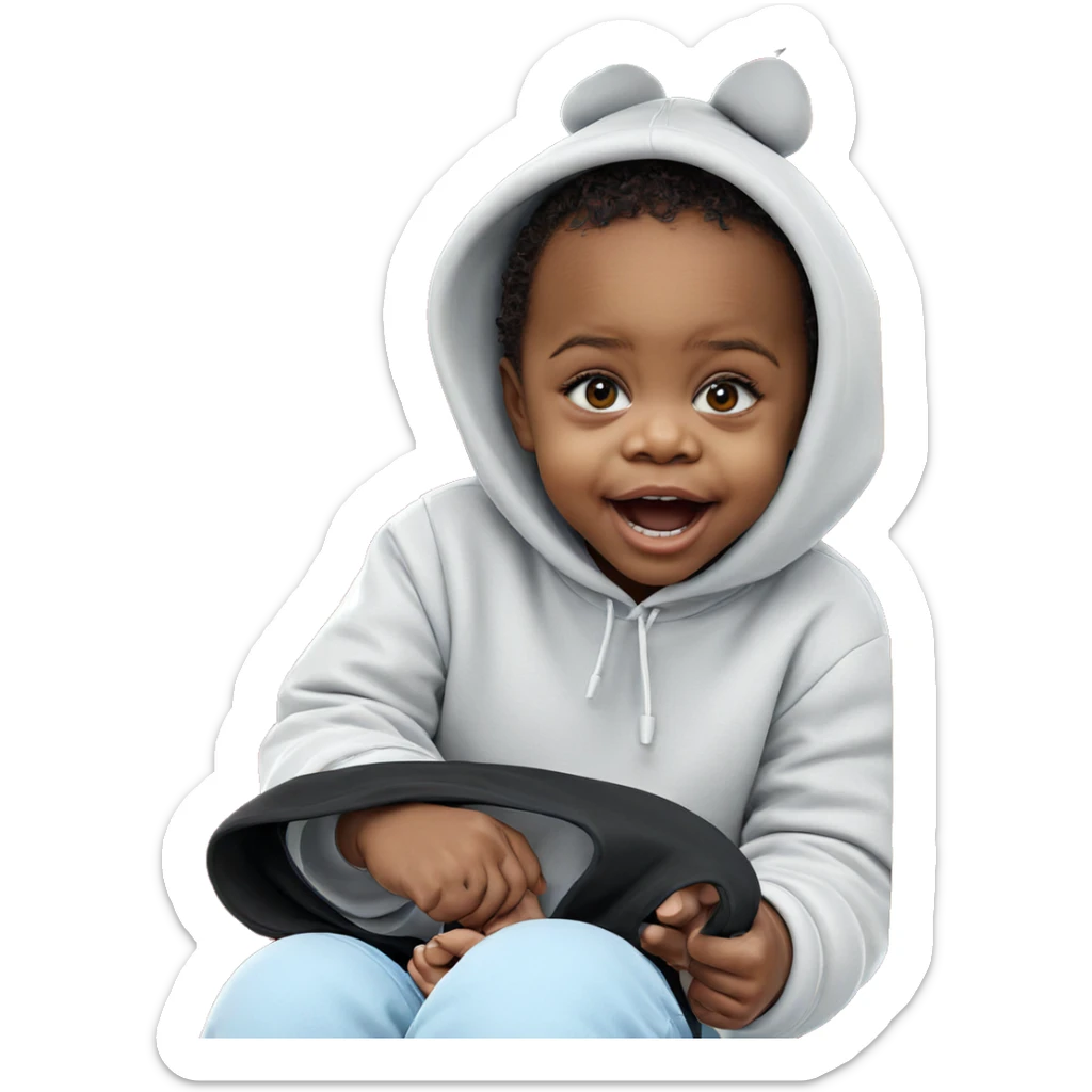 realistic hooded girl portrait sticker