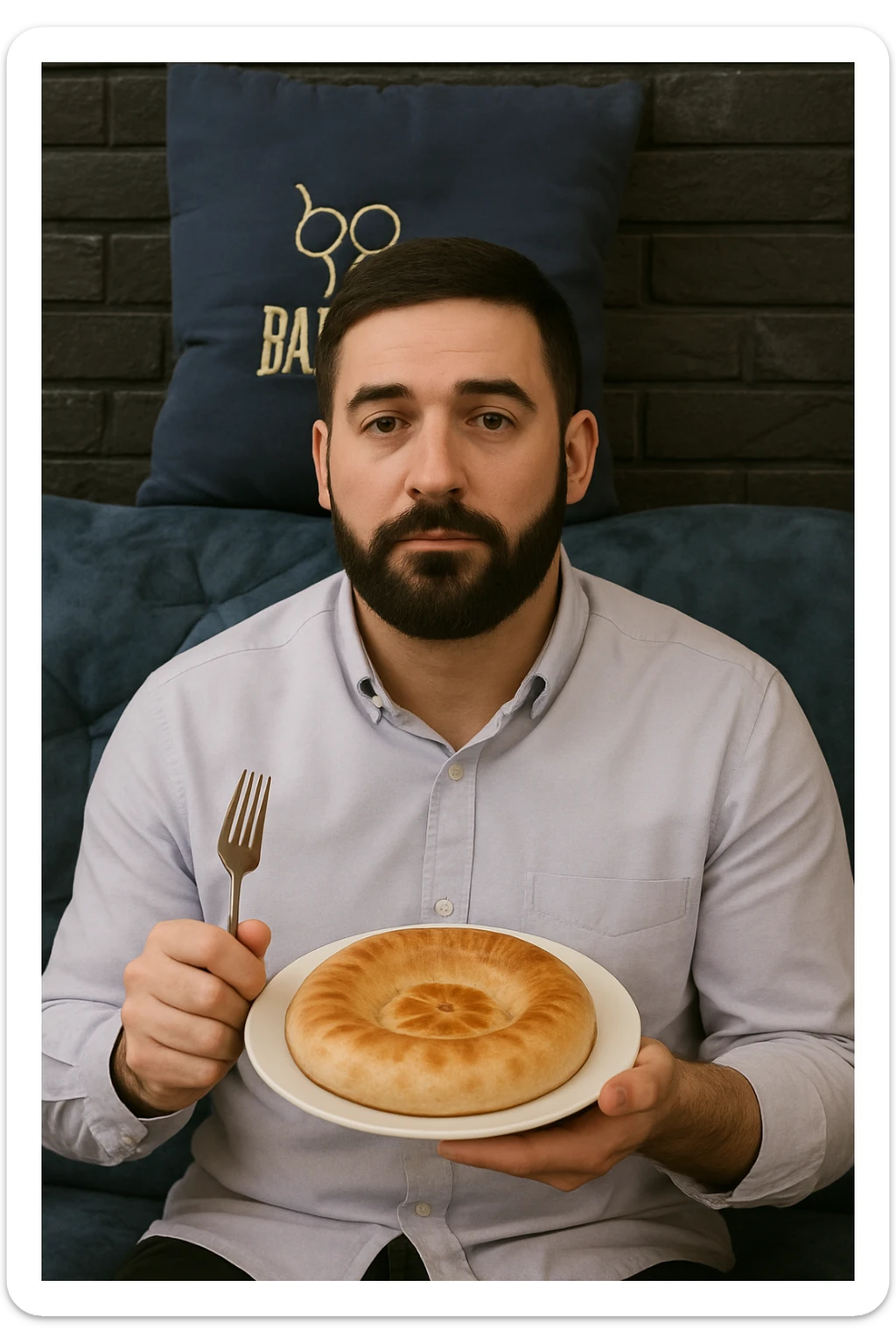 birinchidagi odamni yuziga 2 rasmdagi odamga uzidak qilib chizib bergin xuddu shunday non yen utirganini sticker