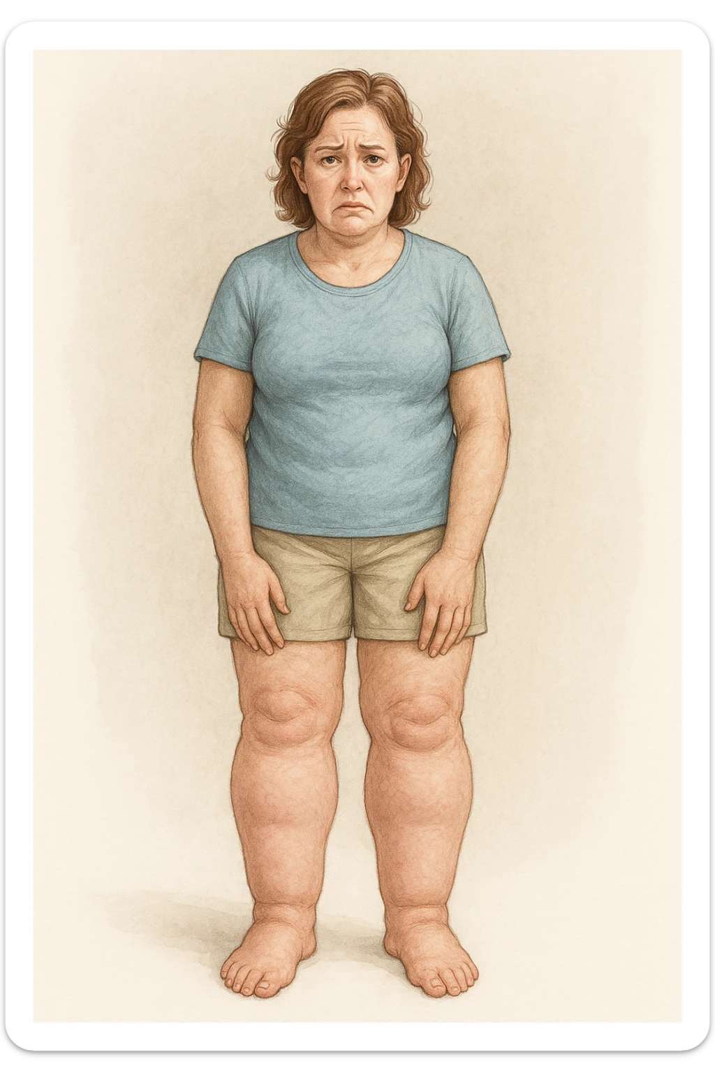 Donna con gonfiore sulle gambe sticker