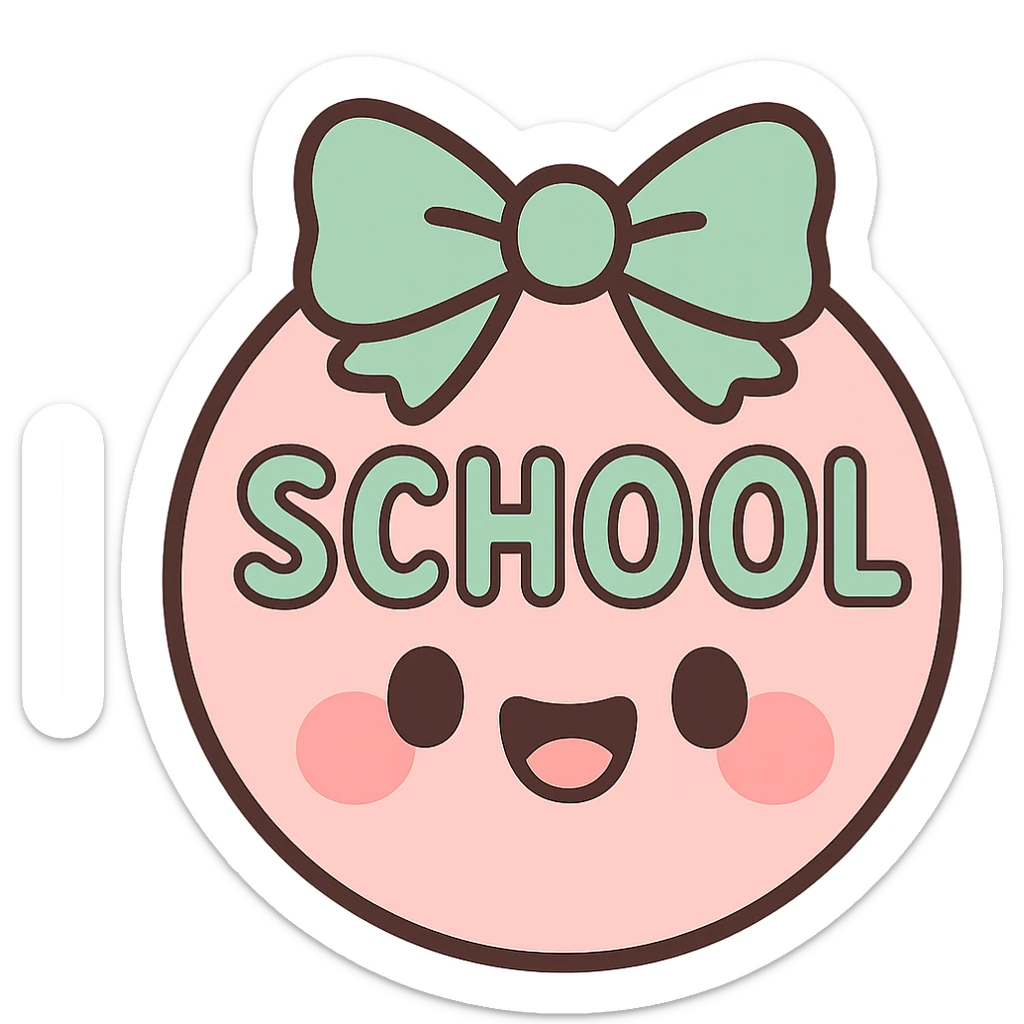 school button in coquette style, mint green and blush pink, bow or ribbon detail, gentle curves, kawaii aesthetic sticker