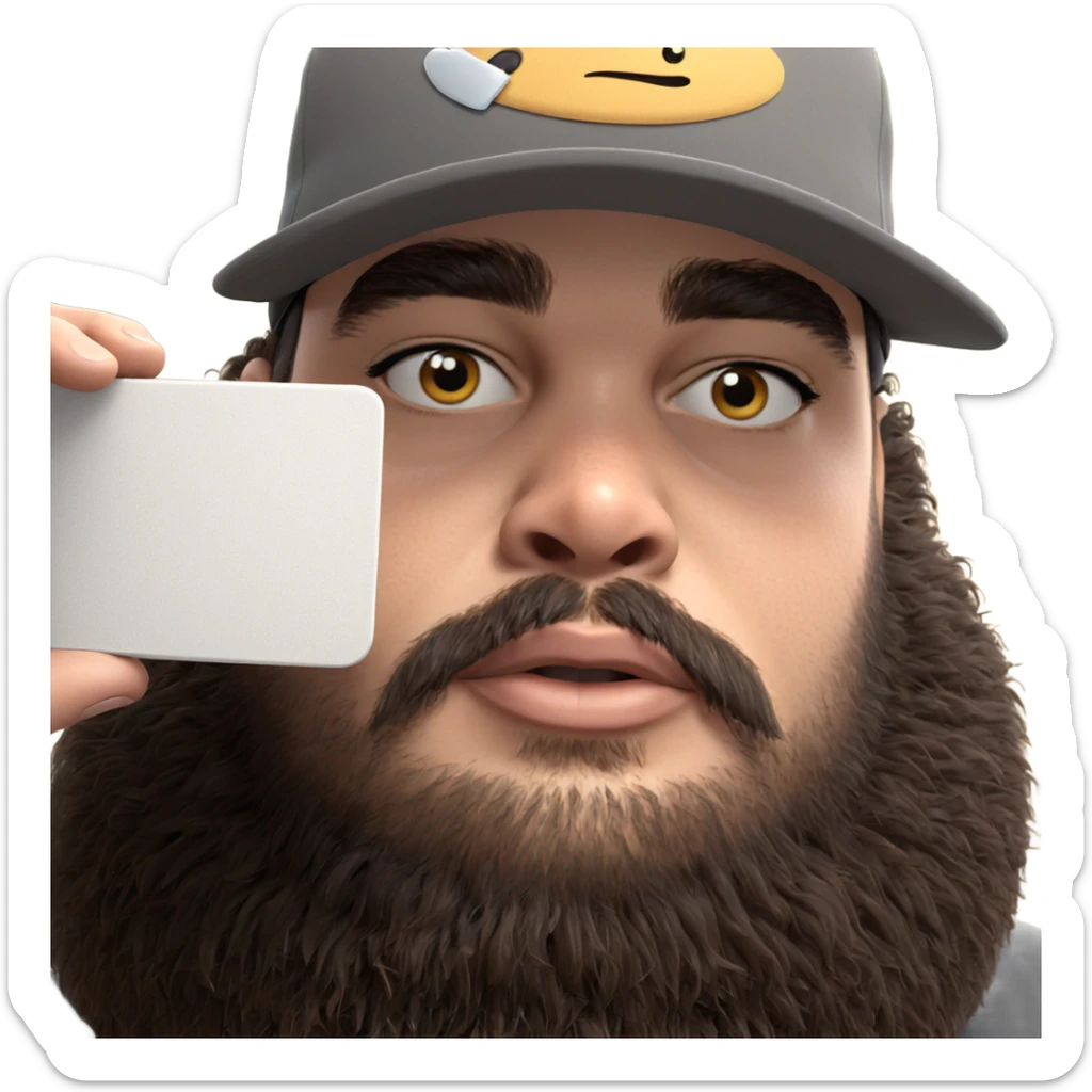 bearded boy in hat sticker