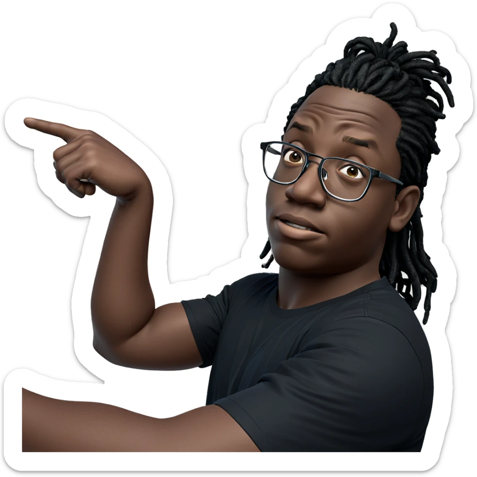 pointing male with glasses sticker