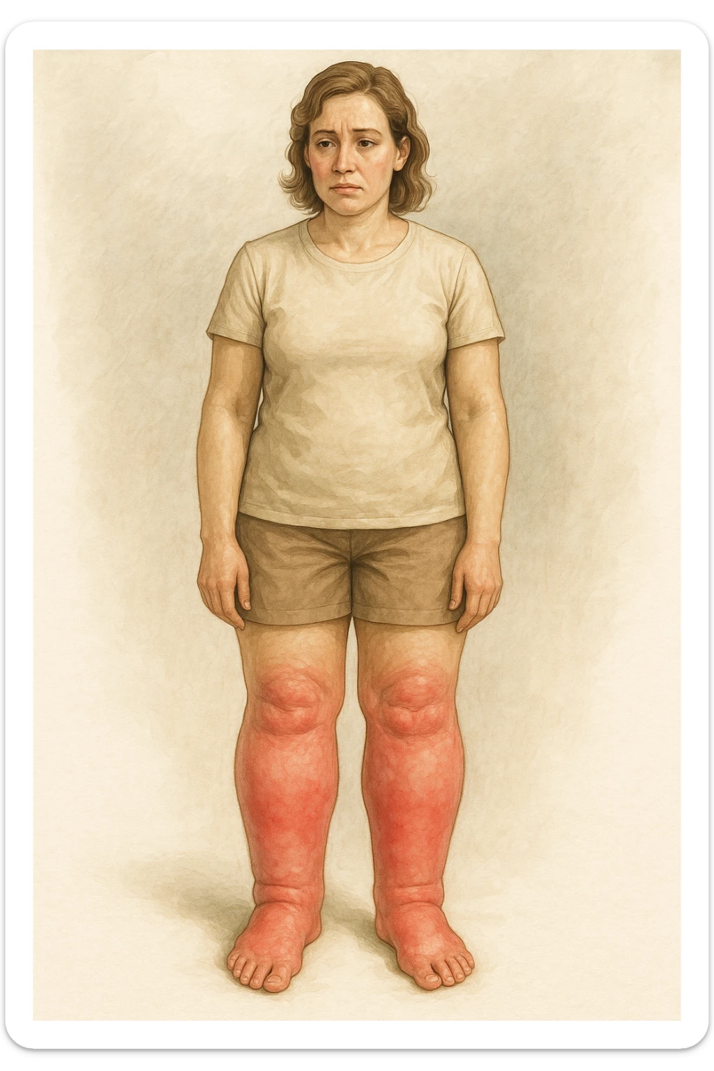 Donna con gonfiore sulle gambe sticker