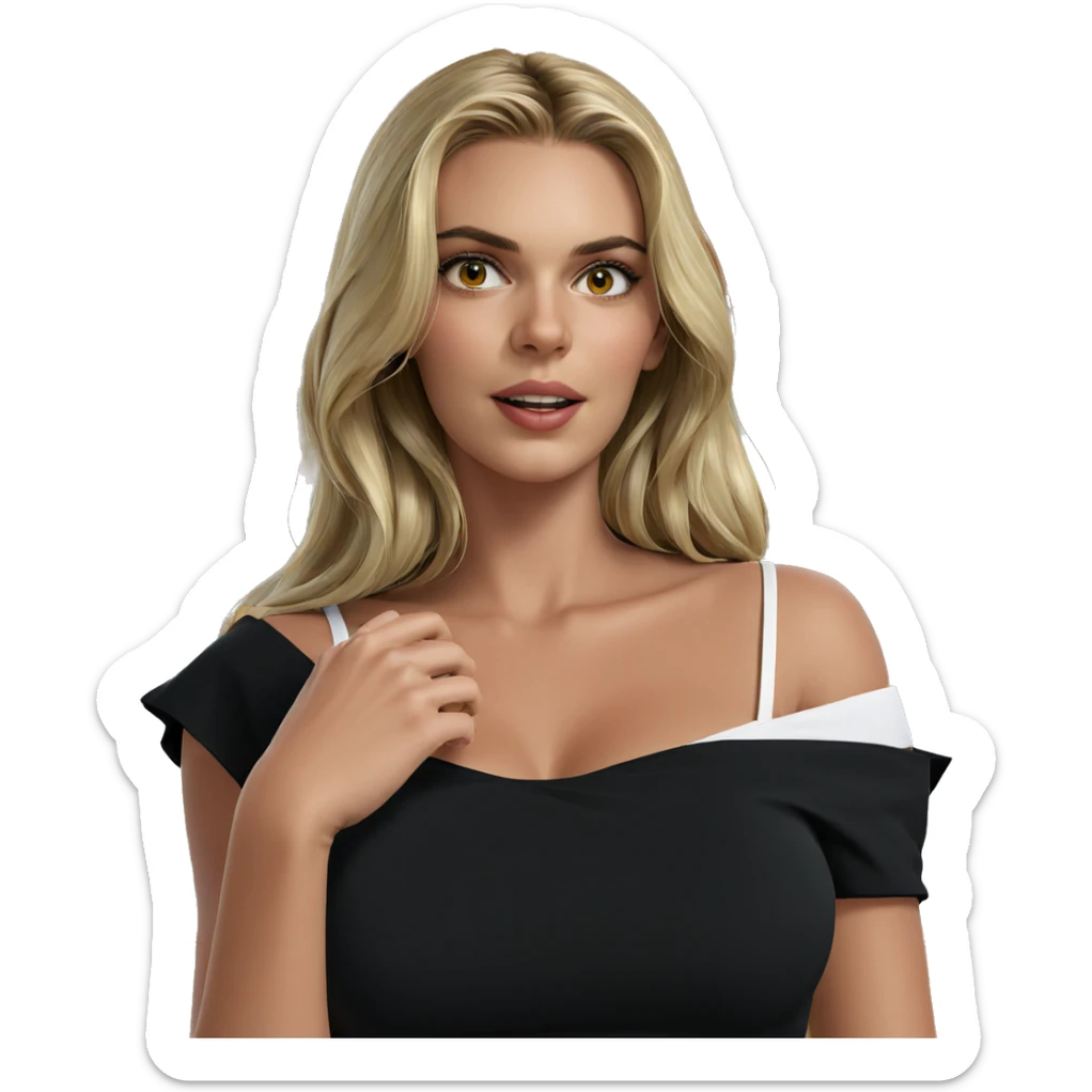 blonde girl looking at viewer sticker