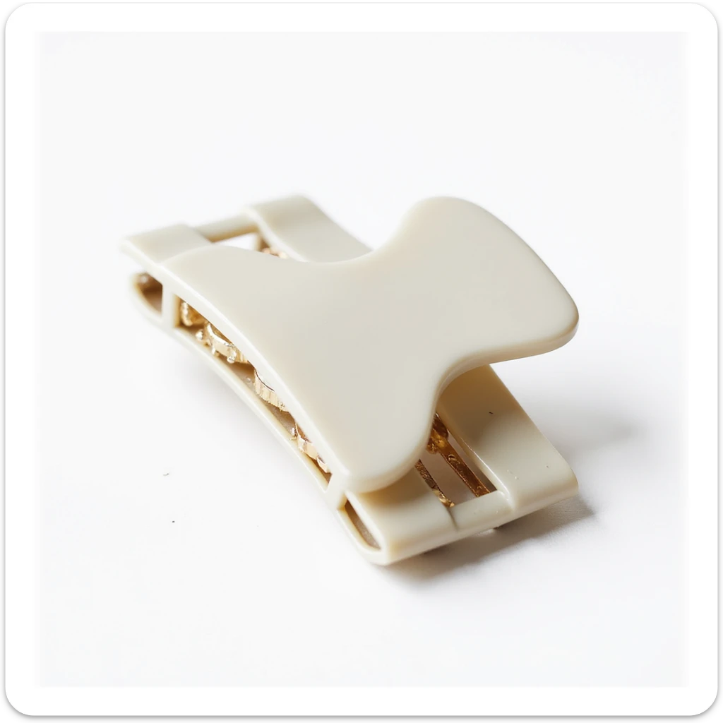 realistic off-white hairclip, photorealistic, isolated, no hair, neutral background sticker