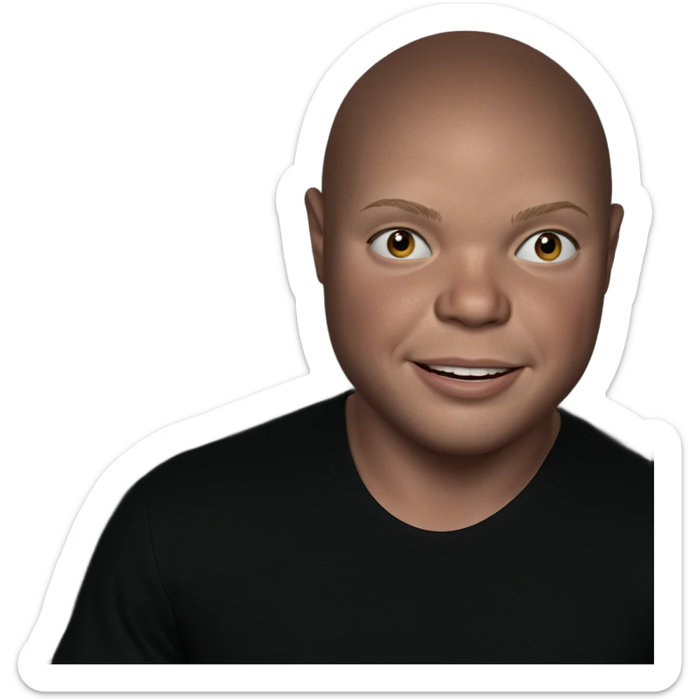 smiling bald boy portrait sticker