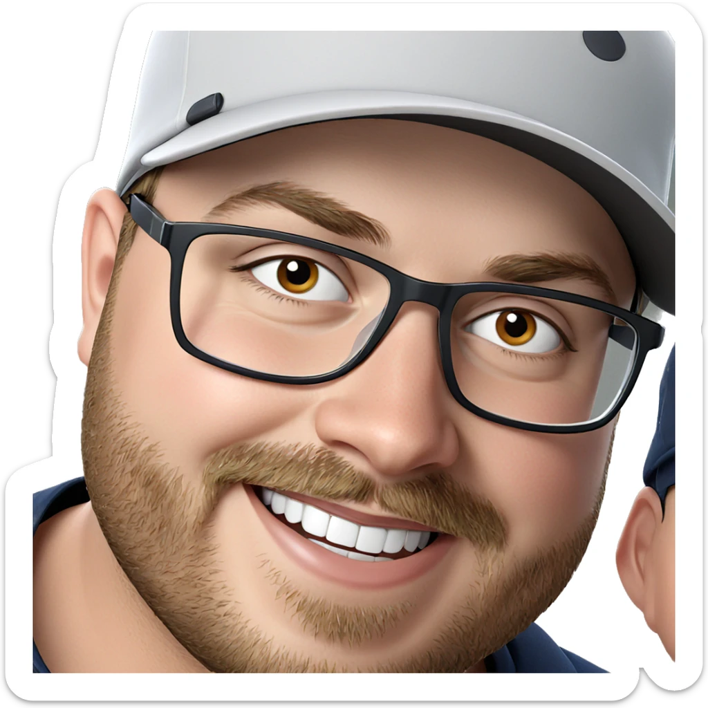 smiling boy in a hat sticker