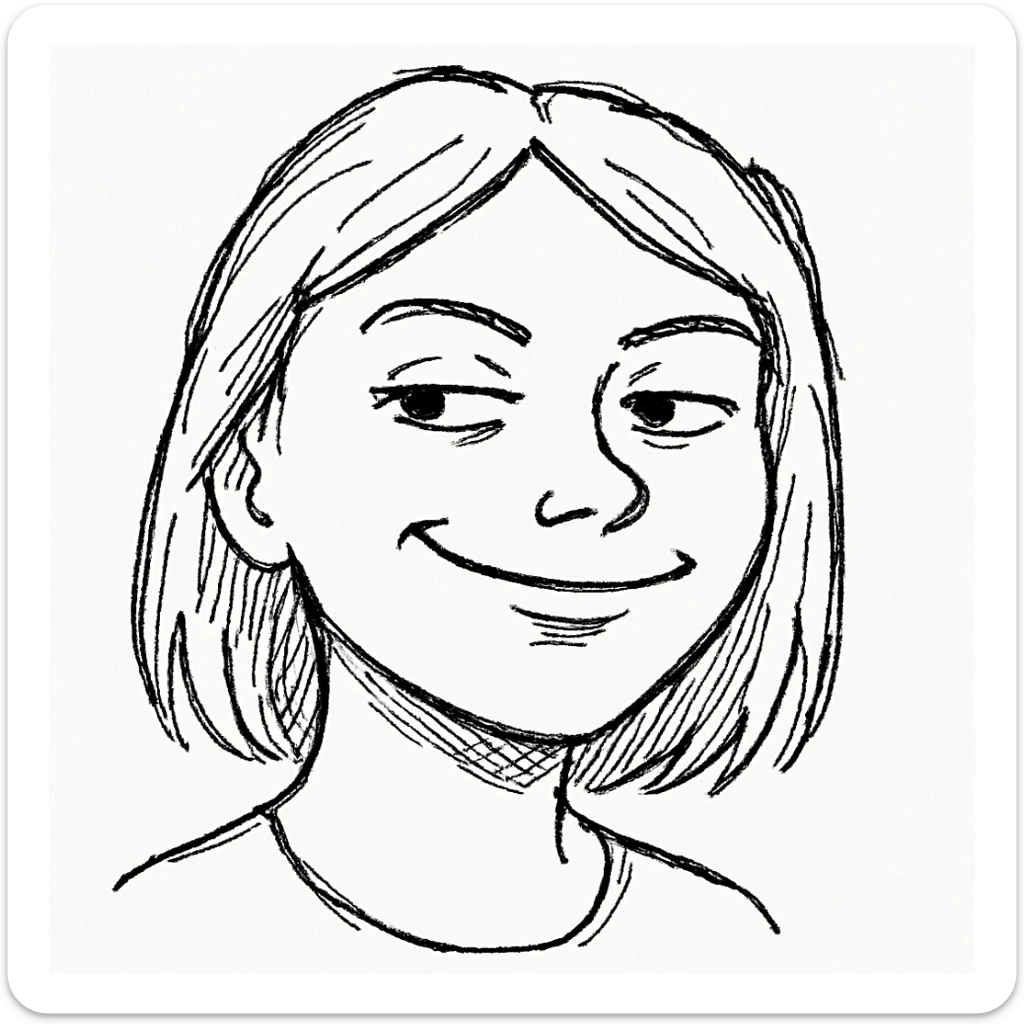 smiling girl meme parody with confident smirk, background inspired by rage comic meme sticker