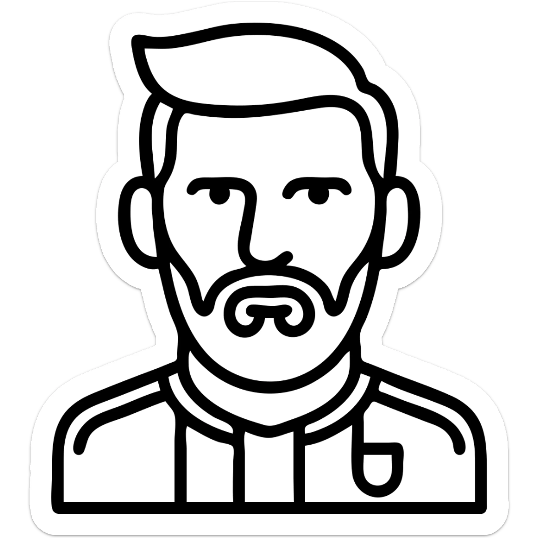 Add an Argentina national team jersey to the Messi icon, keeping the clean outlined icon style with no fill, maintaining a transparent background. sticker