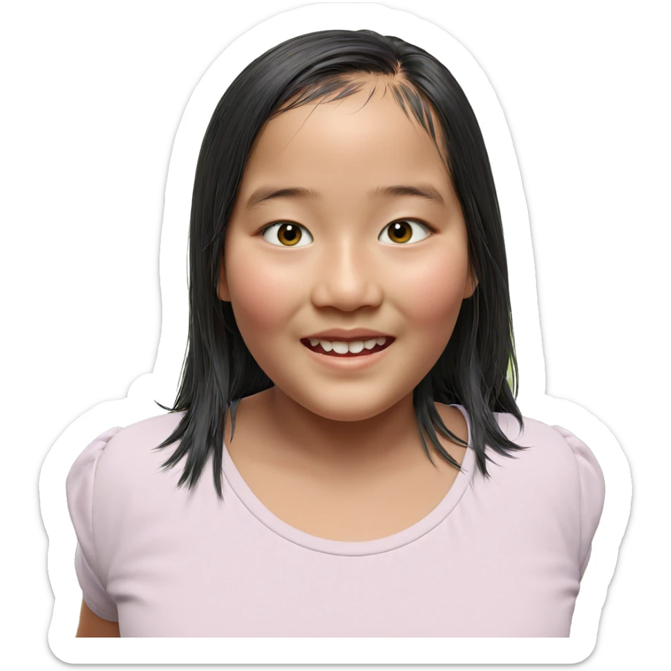 realistic portrait of girl sticker