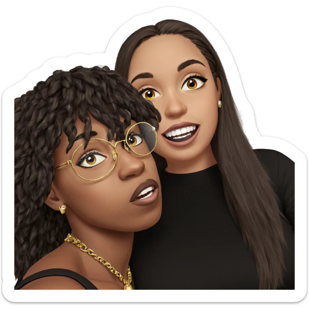 girl and boy with jewelry sticker