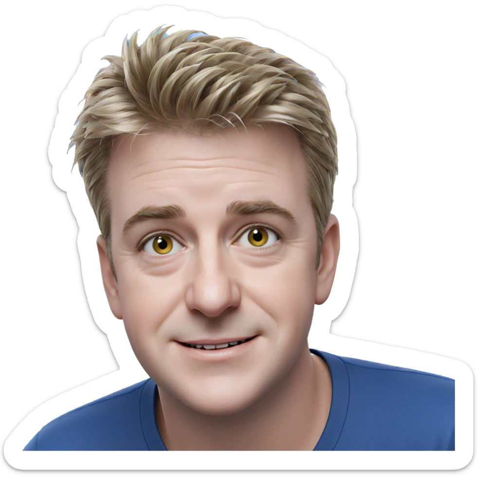 smiling blonde boy portrait sticker