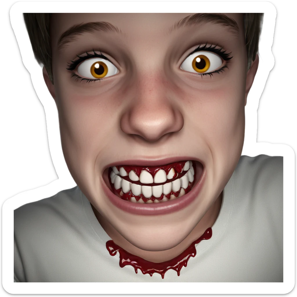 bloodied gaze of horror sticker