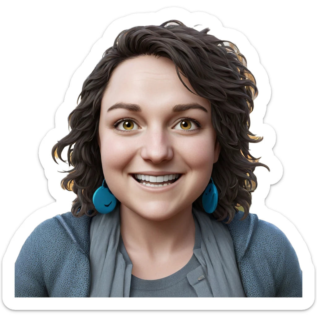 smiling girl in nature sticker