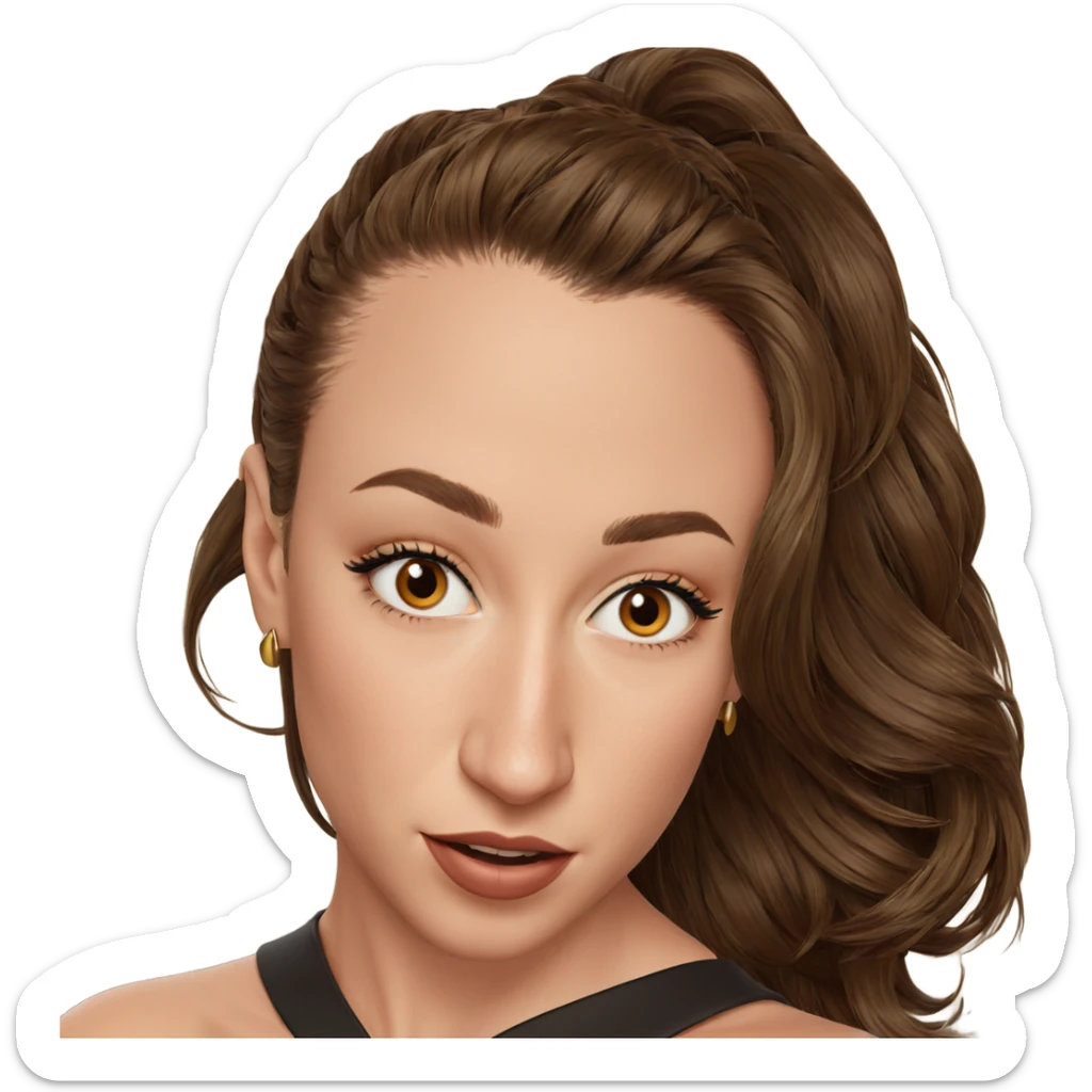 brown haired girl portrait sticker