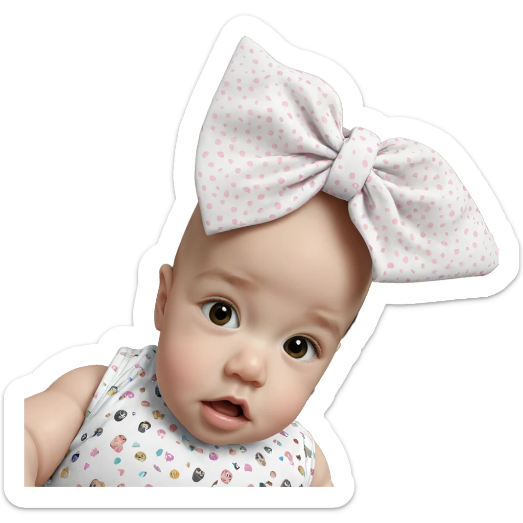 realistic bald baby girl sticker