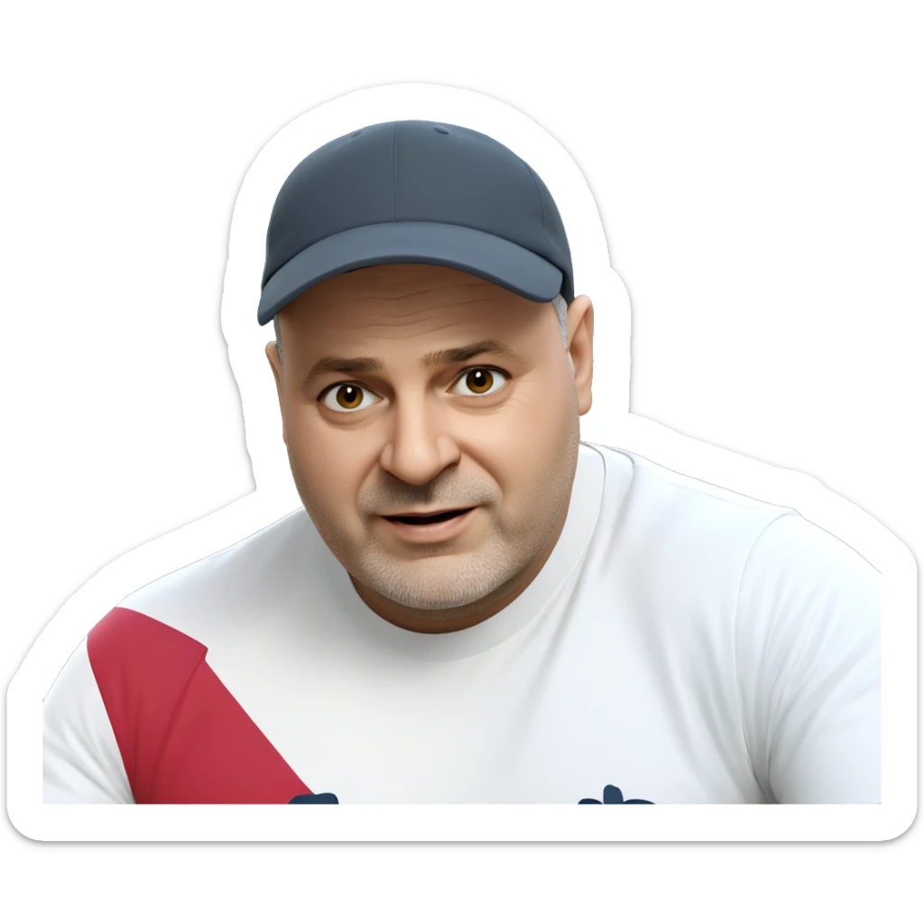 male in white shirt outdoors sticker