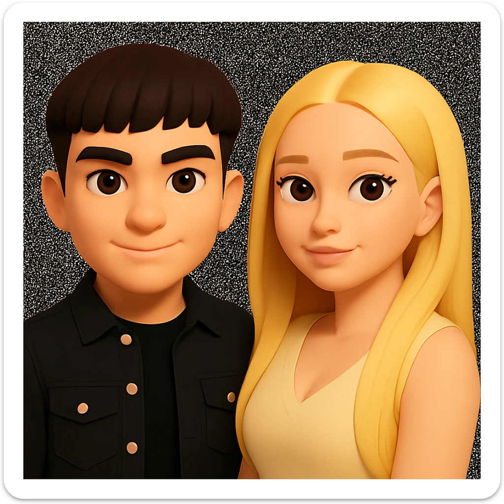 Slightly increase the volume of the upper body of the girl and shift her slightly to the right, preserving the style of the image. sticker