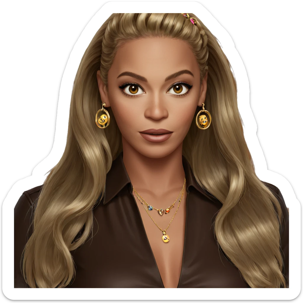 blonde girl with jewelry sticker