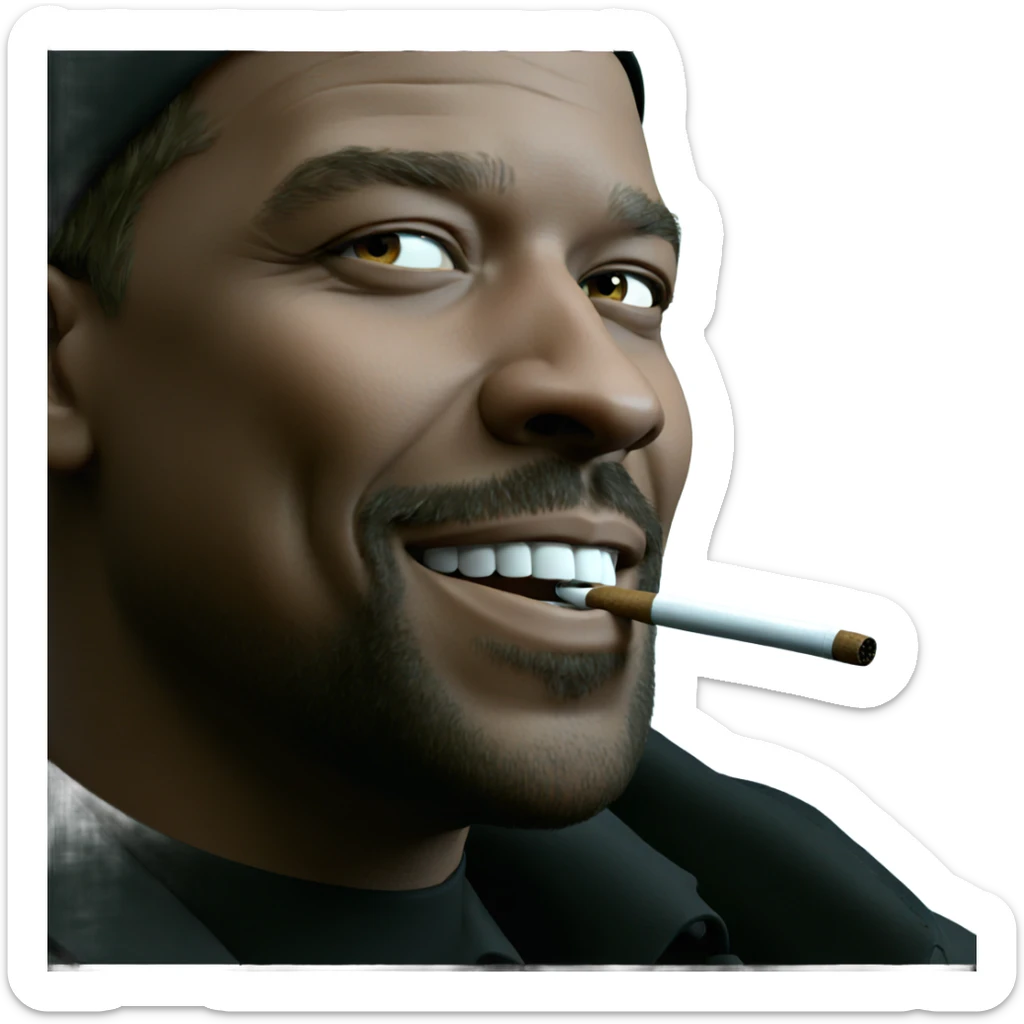 smoking pipe parody portrait sticker