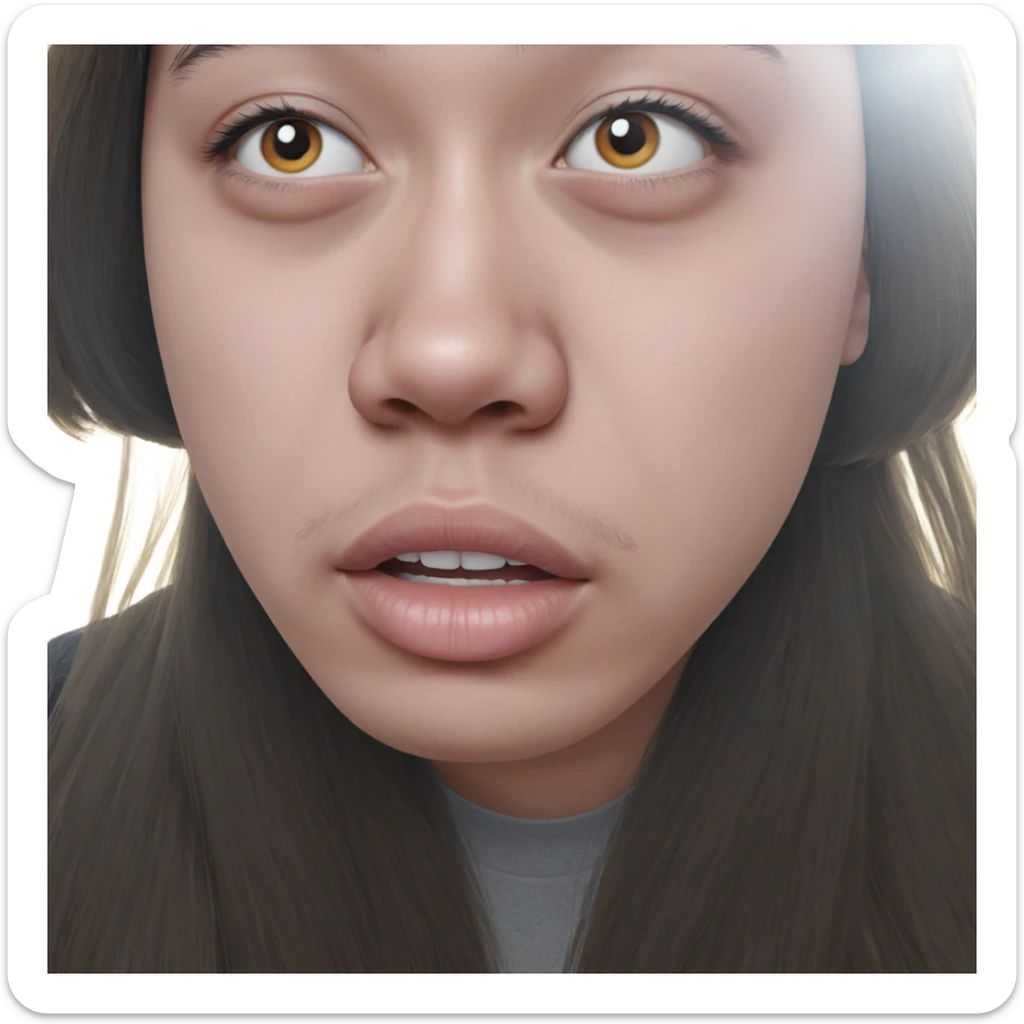 realistic portrait of a girl sticker