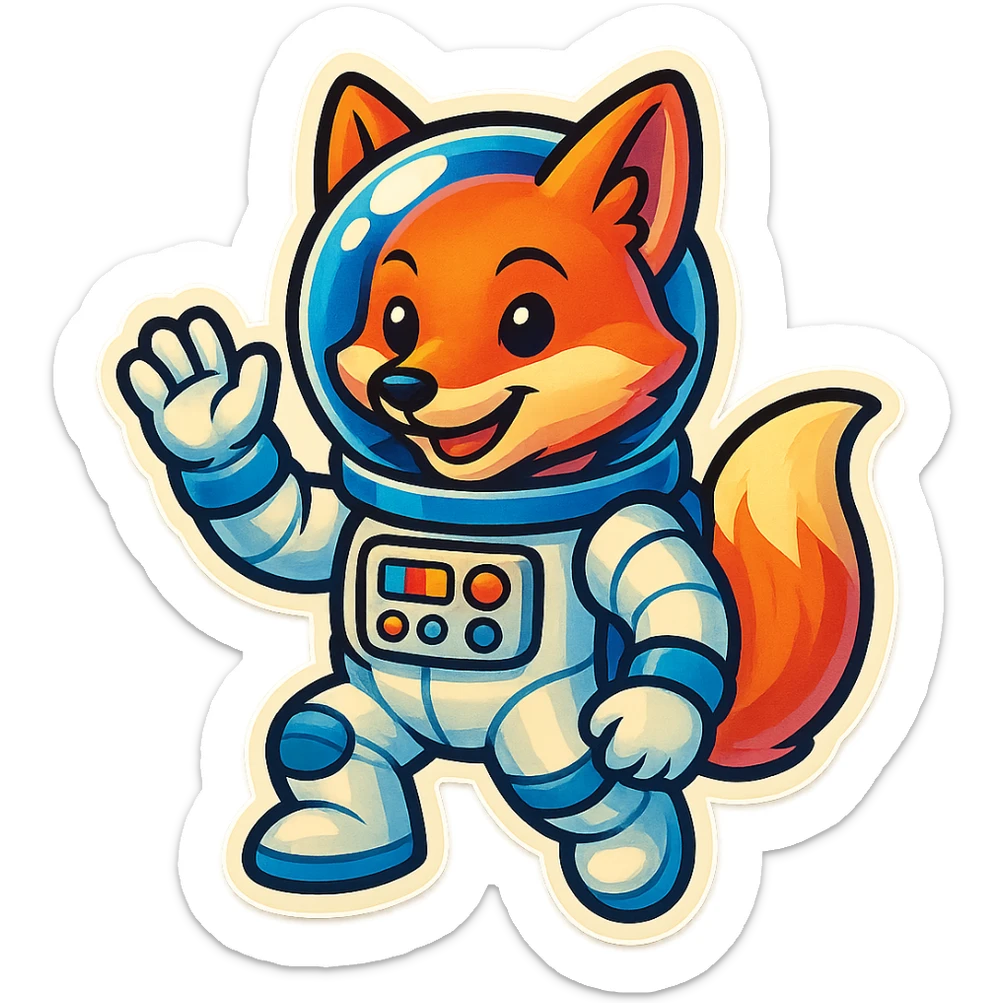 fox astronaut sticker