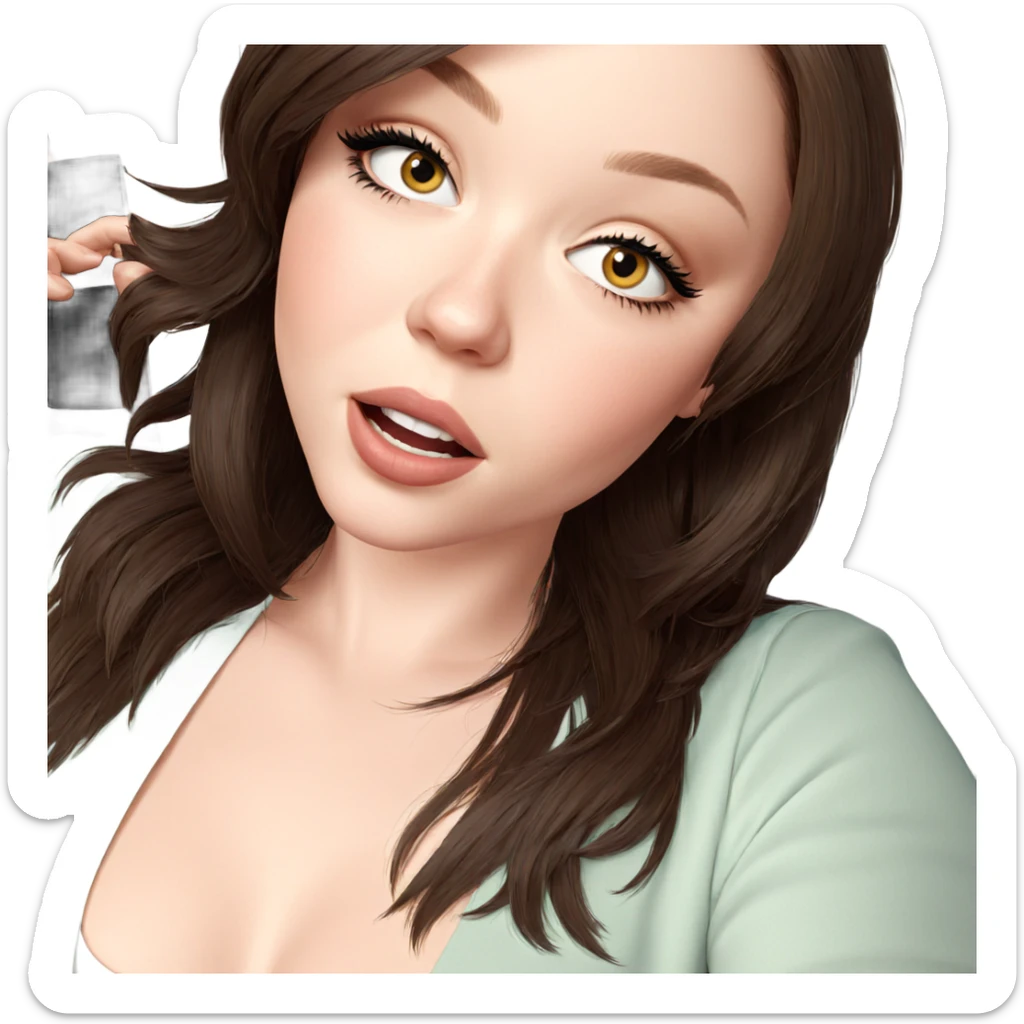 realistic portrait of girl sticker