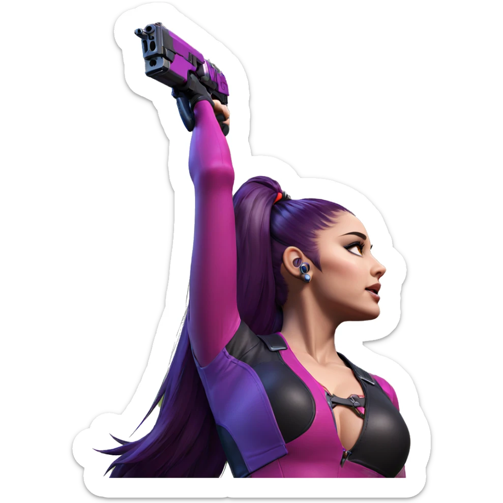 widowmaker portrait with weapon sticker