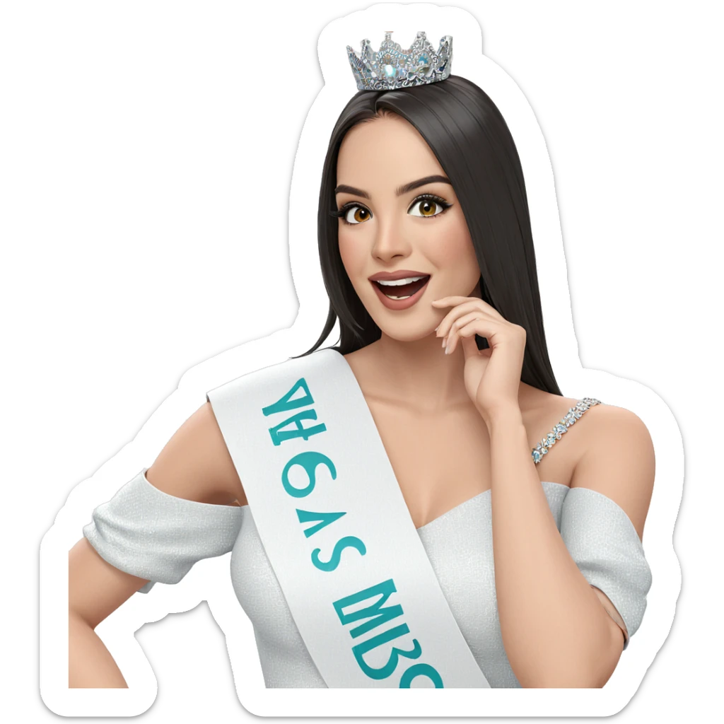 smiling girl in elegant dress sticker