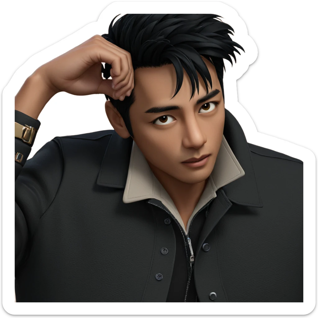 casual style black jacket sticker