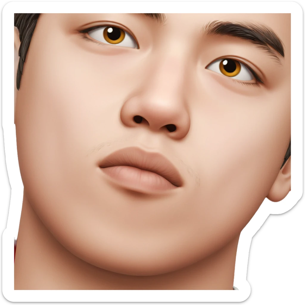 close-up portrait of a boy sticker
