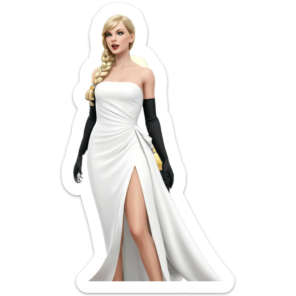 blonde girl in elegant dress sticker