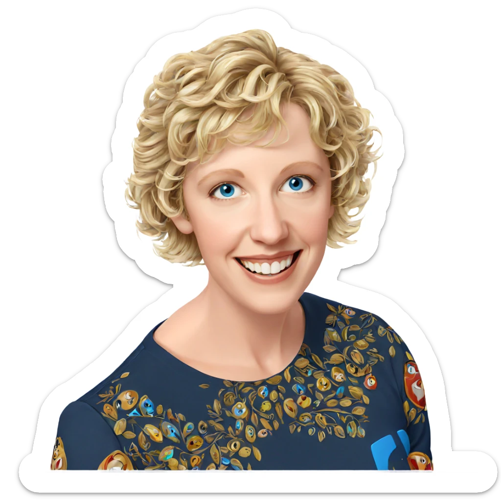 happy girl with blue eyes sticker