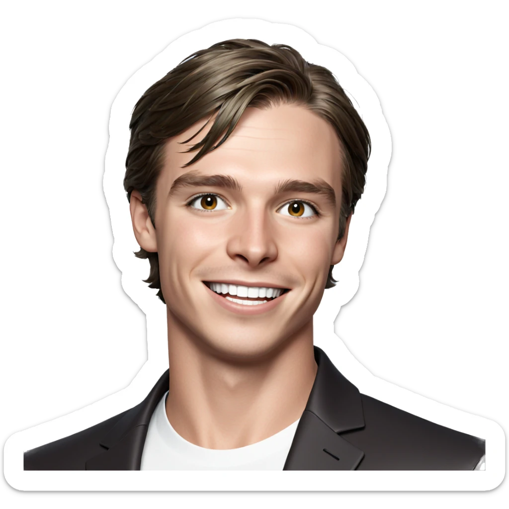 smiling boy in stylish jacket sticker