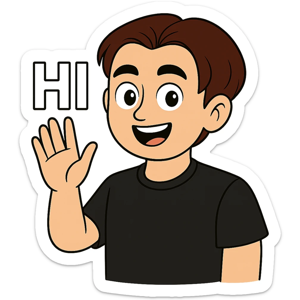 Change the hair color to a rich brown shade matching the hair color of the person in the fourth image, keep everything else the same, transparent background. sticker