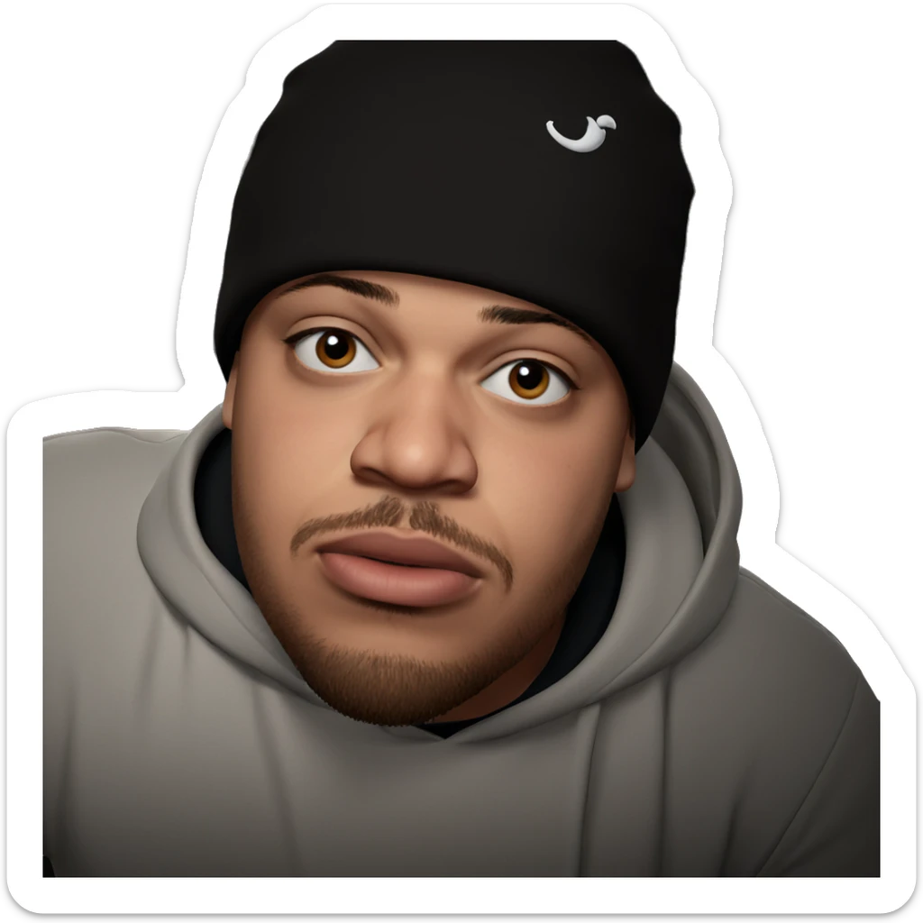 bearded boy in hat sticker