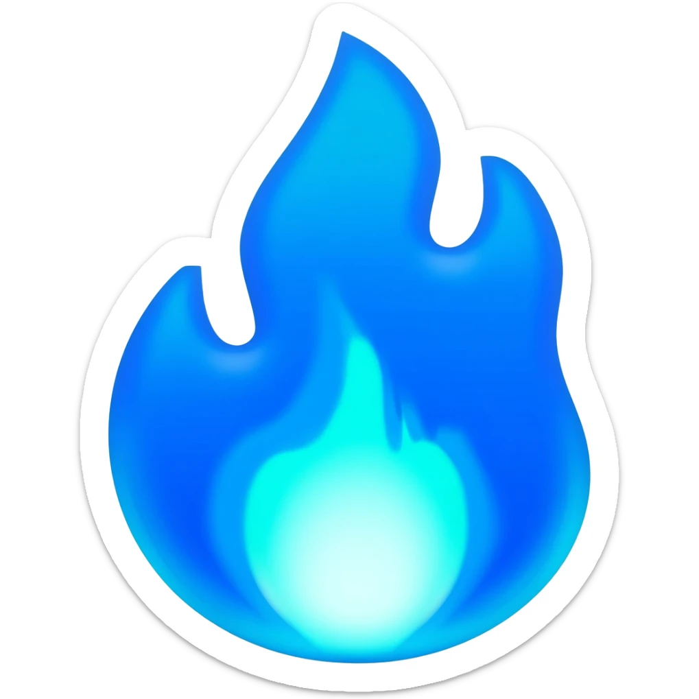make a blue fire emoji symbolizing power sticker