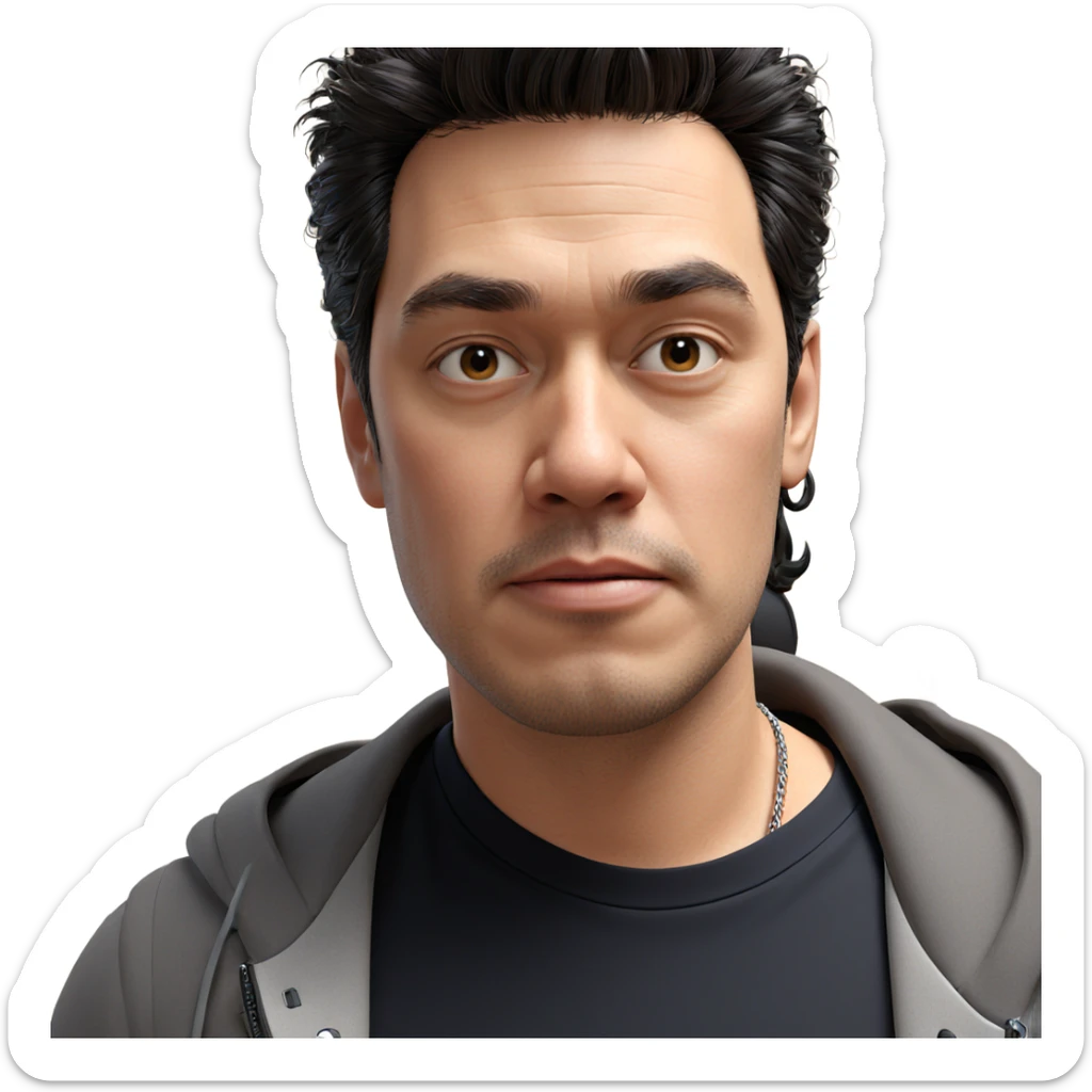 portrait of a stylish man sticker